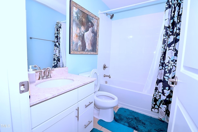 1141 Boxcar Way, Apex, NC 27502 - full bathroom featuring toilet, vanity, shower / tub combo with curtain, and tile patterned flooring