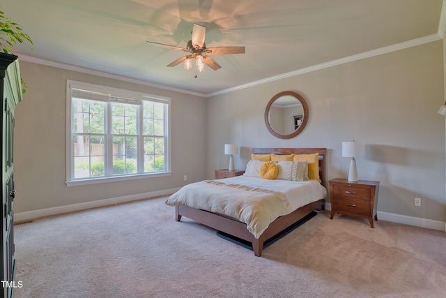 1161 Golden Star Way, Wake Forest, NC 27587 - bedroom with baseboards, ornamental molding, carpet flooring, and a ceiling fan
