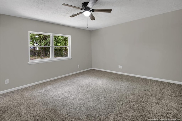 6263 Stoney Point Loop, Fayetteville, NC 28306 - spare room with ceiling fan, carpet, baseboards, and a textured ceiling