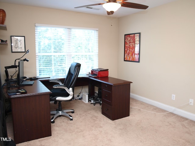 3650 Pleasants Ridge Dr, Wake Forest, NC 27587 - carpeted office space with a ceiling fan, plenty of natural light, and baseboards