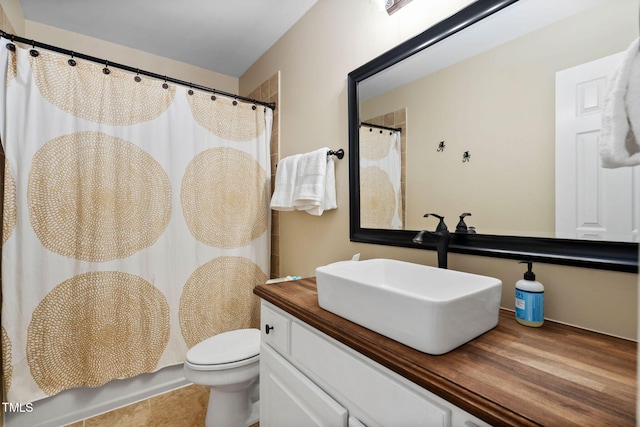 8201 Ivymount Way, Raleigh, NC 27613 - full bathroom with vanity, toilet, and a shower with shower curtain