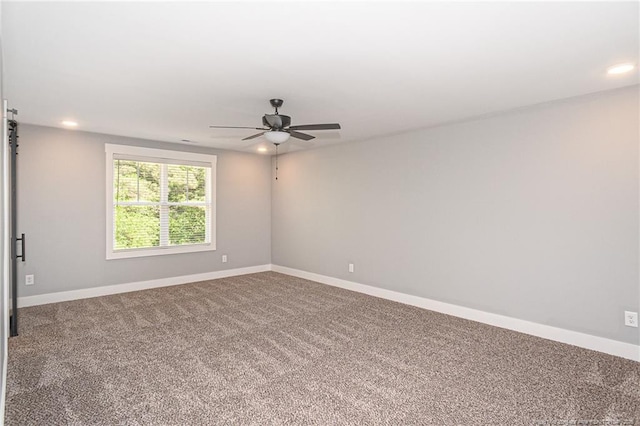 3029 Candlelight Dr, Fayetteville, NC 28311 - carpeted spare room with a ceiling fan, baseboards, and recessed lighting