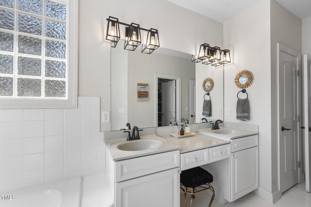 1006 Henny Pl, Raleigh, NC 27614 - full bath featuring double vanity and tile patterned floors