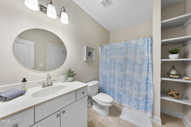 1006 Henny Pl, Raleigh, NC 27614 - full bath with vanity, tile patterned flooring, toilet, and a shower with curtain