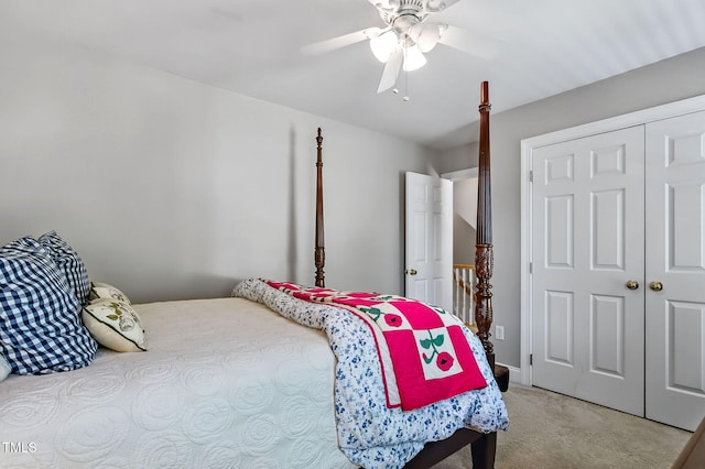 908 Town Side Dr, Apex, NC 27502 - carpeted bedroom featuring a ceiling fan and a closet