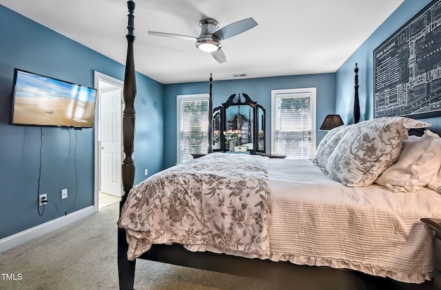 908 Town Side Dr, Apex, NC 27502 - bedroom featuring carpet floors, baseboards, and ceiling fan