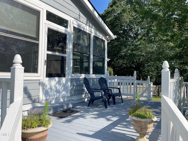 11609 US-401, Fuquay Varina, NC 27526 - wooden terrace featuring a sunroom