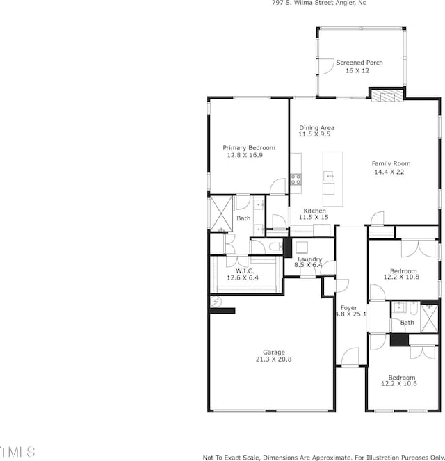 797 S Wilma St, Angier, NC 27501 - property floor plan