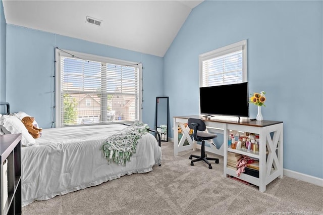 3024 Eagle Crest Ln, Fayetteville, NC 28306 - carpeted bedroom featuring vaulted ceiling and baseboards