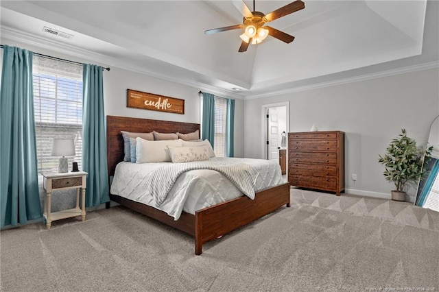 3024 Eagle Crest Ln, Fayetteville, NC 28306 - bedroom featuring carpet, a raised ceiling, ceiling fan, and baseboards