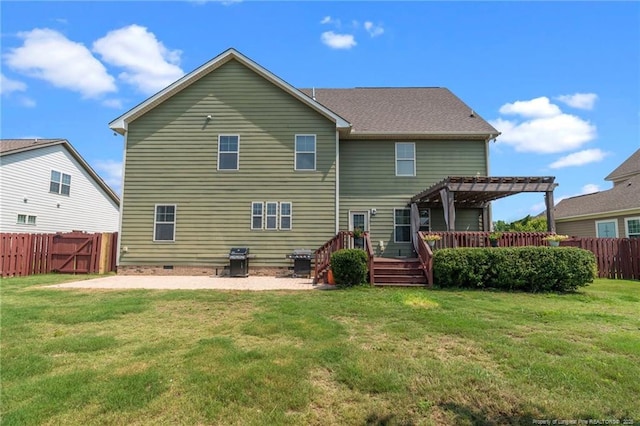 3024 Eagle Crest Ln, Fayetteville, NC 28306 - rear view of property featuring a pergola, a wooden deck, and a gate