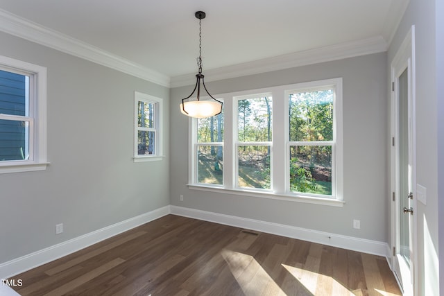0-1 Rowe Ests, Macon, NC 27551 - unfurnished room featuring baseboards, dark wood-style floors, and crown molding