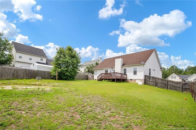 5533 Shady Pine Ct, Hope Mills, NC 28348 - view of yard with a wooden deck