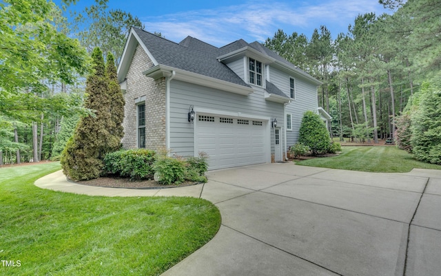 3004 Krogen Ct, Creedmoor, NC 27522 - view of home's exterior with driveway, roof with shingles, a lawn, and an attached garage