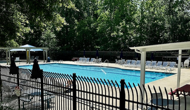 1705 Main Divide Dr, Wake Forest, NC 27587 - community pool with a patio area and view of scattered trees