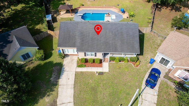 6767 Cedar Chest Ct, Fayetteville, NC 28314 - view from above of property with a pool