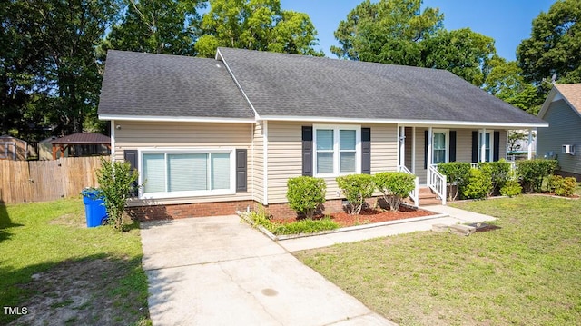6767 Cedar Chest Ct, Fayetteville, NC 28314 - ranch-style house with covered porch and roof with shingles