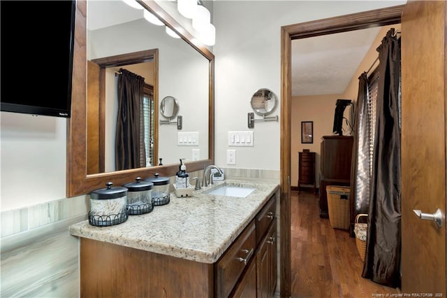 103 Kensington St, Lumberton, NC 28358 - bathroom with vanity and wood finished floors