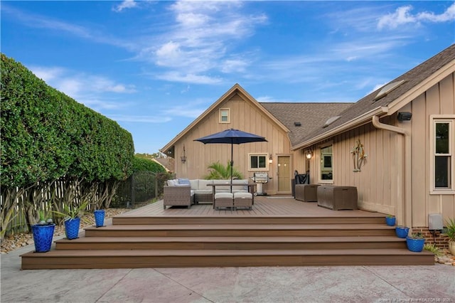 103 Kensington St, Lumberton, NC 28358 - view of patio featuring an outdoor hangout area and a deck