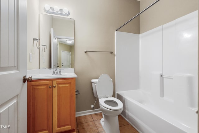 127 Bobwhite Way, Mebane, NC 27302 - full bathroom featuring toilet, vanity, bathtub / shower combination, and tile patterned flooring