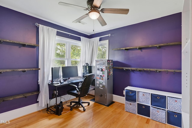 492 N Dunn St, Angier, NC 27501 - office space with ceiling fan and wood finished floors