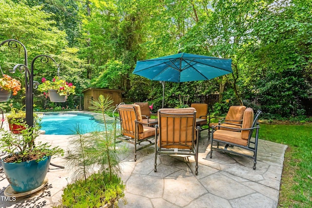 7401 Heartland Dr, Wake Forest, NC 27587 - view of pool featuring a patio, a fenced backyard, and outdoor dining space