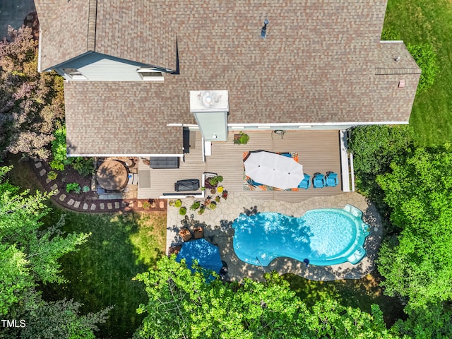 7401 Heartland Dr, Wake Forest, NC 27587 - aerial view of property and surrounding area with a pool area