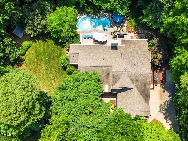 7401 Heartland Dr, Wake Forest, NC 27587 - view from above of property with a pool area