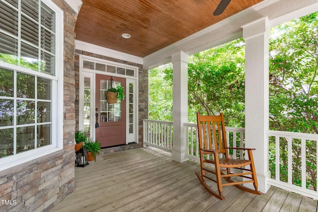 297 Curragh Cv, Fuquay Varina, NC 27526 - porch with a ceiling fan