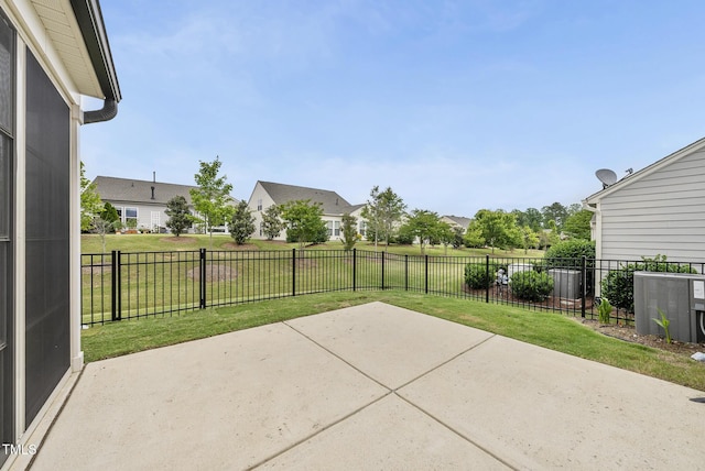123 Turnstone Dr, Durham, NC 27703 - view of patio / terrace with central AC unit and a residential view