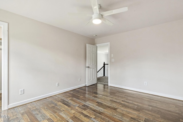825 Highwater Pl, Fuquay Varina, NC 27526 - empty room featuring wood finished floors and ceiling fan
