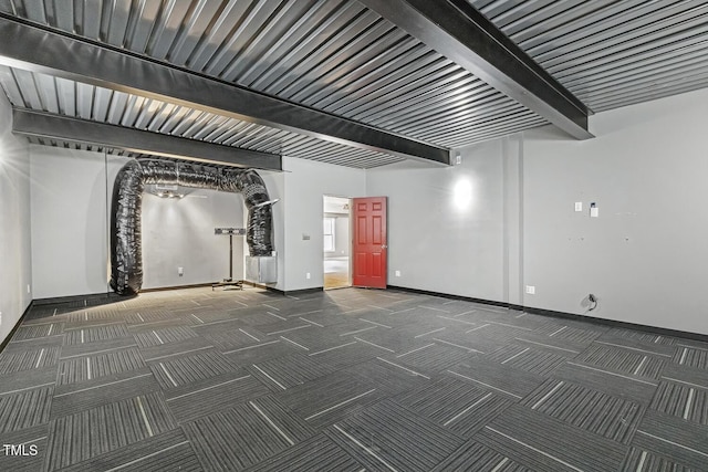 825 Highwater Pl, Fuquay Varina, NC 27526 - carpeted spare room with beamed ceiling and baseboards
