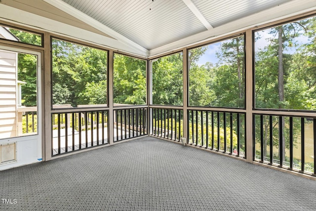 825 Highwater Pl, Fuquay Varina, NC 27526 - unfurnished sunroom featuring lofted ceiling, plenty of natural light, and view of scattered trees