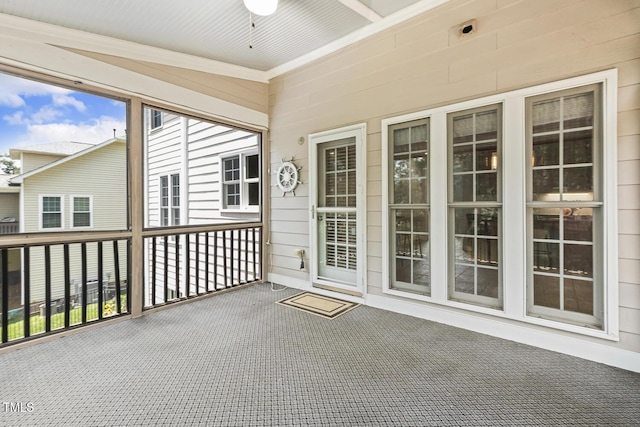 825 Highwater Pl, Fuquay Varina, NC 27526 - unfurnished sunroom featuring a ceiling fan
