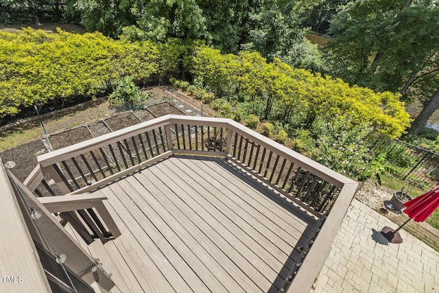825 Highwater Pl, Fuquay Varina, NC 27526 - wooden terrace with a fenced backyard and a patio area