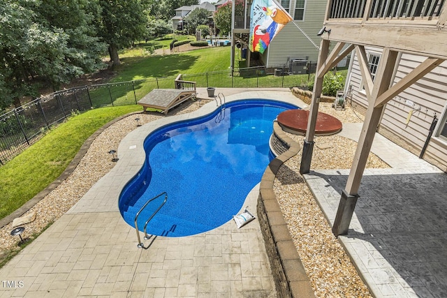 825 Highwater Pl, Fuquay Varina, NC 27526 - view of swimming pool with a fenced backyard and a patio area