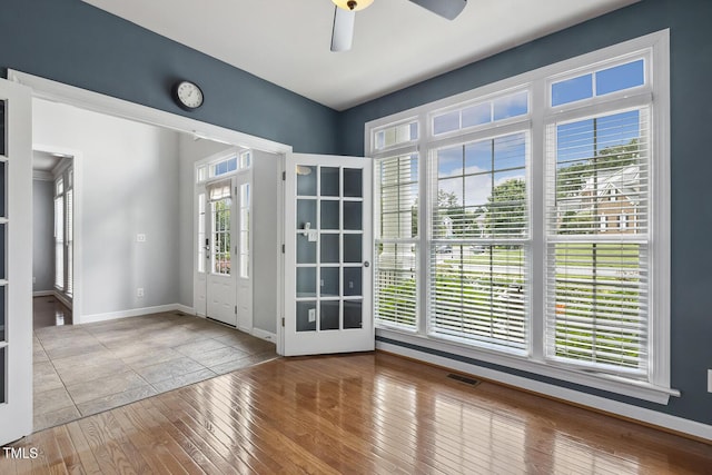 825 Highwater Pl, Fuquay Varina, NC 27526 - entryway featuring hardwood / wood-style flooring and ceiling fan