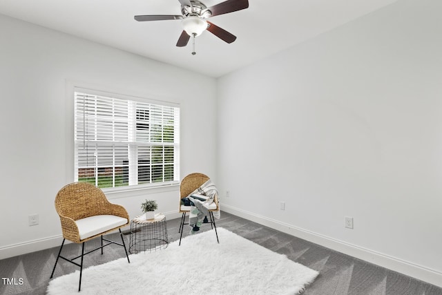 853 Bluffcreek Dr, Fuquay Varina, NC 27526 - sitting room with carpet flooring and a ceiling fan