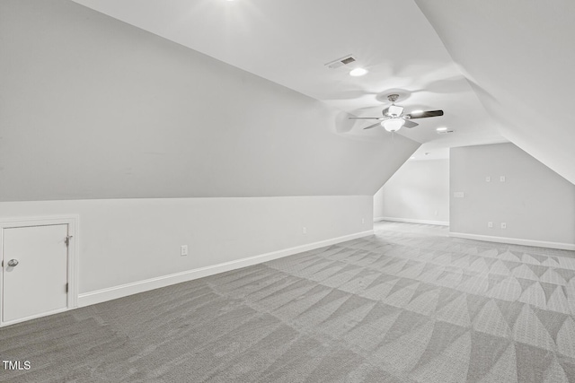 853 Bluffcreek Dr, Fuquay Varina, NC 27526 - additional living space featuring lofted ceiling, carpet, and ceiling fan