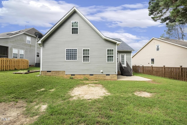 853 Bluffcreek Dr, Fuquay Varina, NC 27526 - rear view of property with crawl space and a patio area