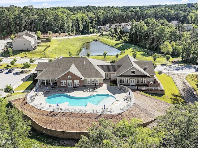 2128 Jollay St, Durham, NC 27703 - view of pool with a patio and a water view