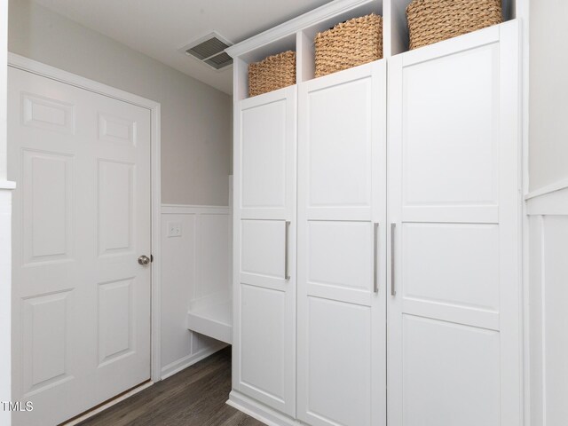 601 Grand Central Sta, Apex, NC 27502 - mudroom with dark wood finished floors and wainscoting