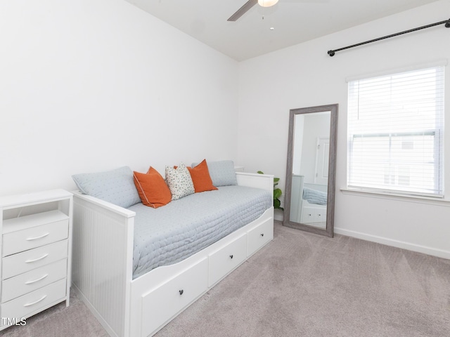 601 Grand Central Sta, Apex, NC 27502 - bedroom with light colored carpet, baseboards, and ceiling fan