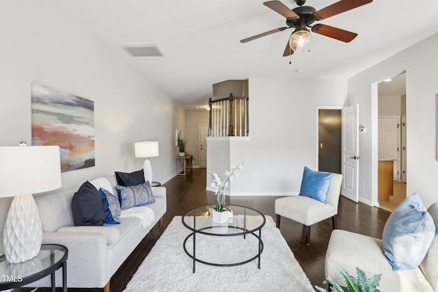 8204 Yaxley Hall Dr, Raleigh, NC 27616 - living area with wood finished floors, ceiling fan, and baseboards