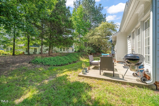 1 Lake Hill Dr, Durham, NC 27713 - view of grassy yard featuring a patio