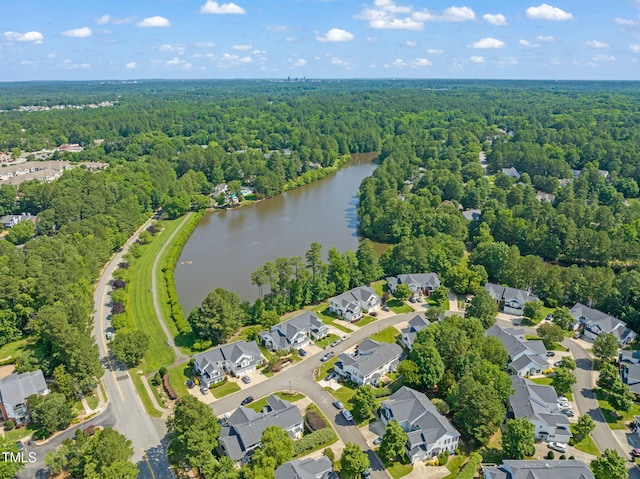 1 Lake Hill Dr, Durham, NC 27713 - aerial view of property's location with a forest, a nearby body of water, and nearby suburban area