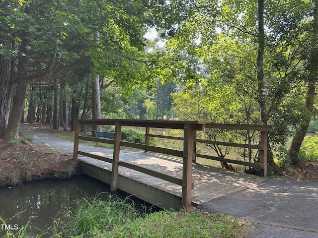 1 Lake Hill Dr, Durham, NC 27713 - wooden terrace featuring a forest view