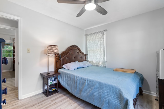 509 Forest Ridge Rd, Garner, NC 27529 - bedroom with wood finished floors and a ceiling fan