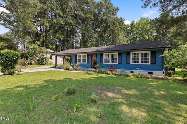 509 Forest Ridge Rd, Garner, NC 27529 - ranch-style house featuring crawl space, concrete driveway, and a front yard