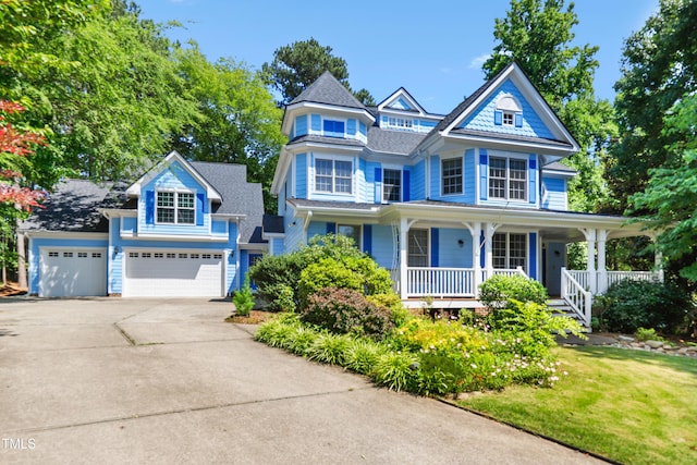 104 Shady Ridge Ct, Apex, NC 27502 - victorian home featuring covered porch, driveway, and a front yard